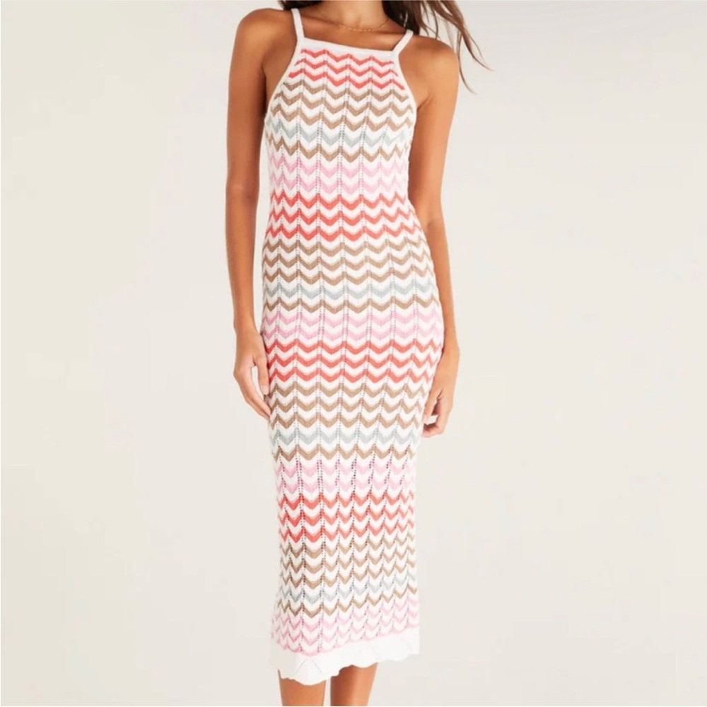 Z supply knit chevron midi dress EUC
